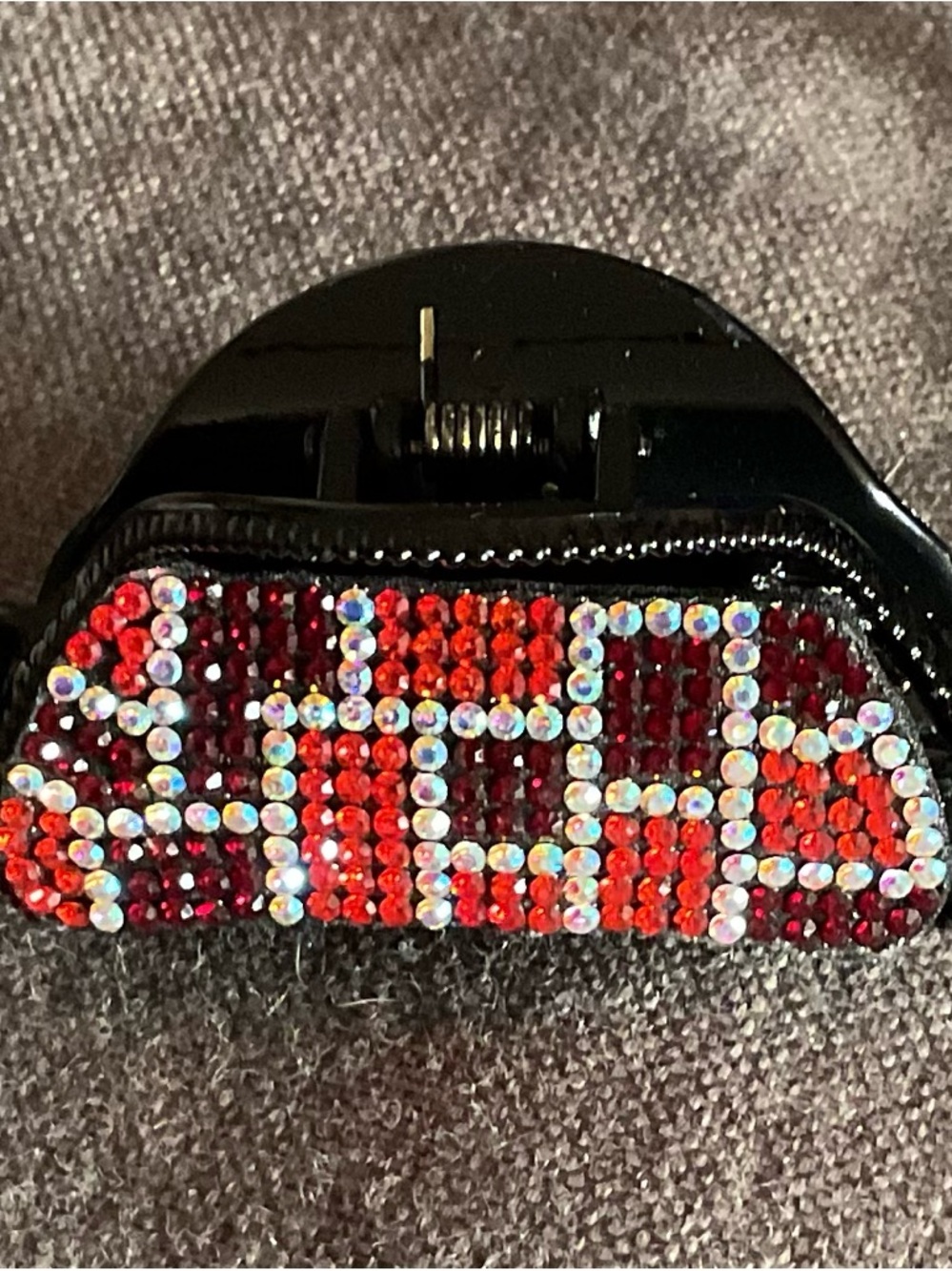 Rhinestone Red, Garnet & Clear Small Hair Claw Clip